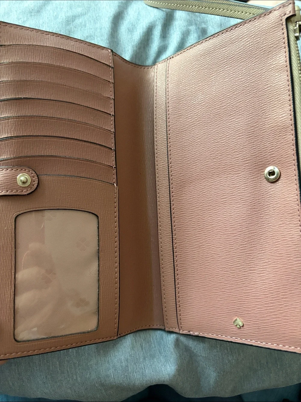 kate spade Two-Tone Beige and Black Wristlet Wallet